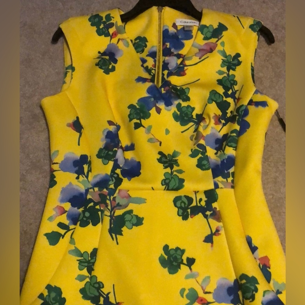 Calvin Klein Yellow floral dress - Picture 4 of 5